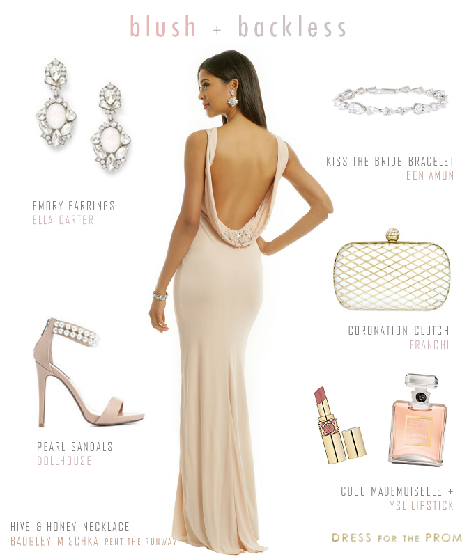 backless blush dress